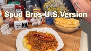 Spud Bros British🇬🇧 Beans🫘 amp 3 Cheddar🧀 Blend Perfectly Fluffy Potatoes Garlic Butter 🧈 Sausage [upl. by Darci]