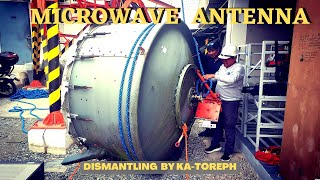 24 meter DIAMETER Microwave Antenna  Dismantling of Antenna  Work Vlog KaTore PH Dominican Hill [upl. by Gold]