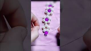 How to string beads for a flower braceletпокупкидлядома howtomakebeadednecklace [upl. by Ahsuatal]