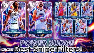 BEST SNIPE FILTERS IN NBA 2K25 MYTEAM “POWER SURGEquot FREE PACKS [upl. by Hpeseoj]