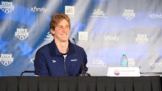 Paris Olympian Aaron Shackell FULL Press Conference 400 Free [upl. by Tristam82]