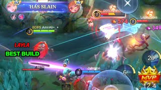 LAYLA ONE HIT SAVAGE BUILD Layla New Best BUILD AND EMBLEM  Build Top Global Layla 2024  MLBB [upl. by Ycram]