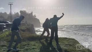 11042024 Oak Harbor WA  Strong Windstorm  Kite Surfer  Wave Battered Homes [upl. by Lrem937]