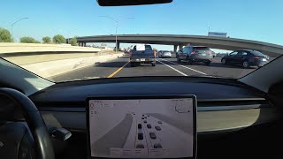 Tesla FSD 1236 deals with stop and go traffic [upl. by Pfeffer]