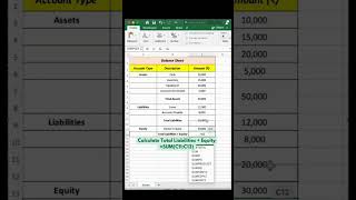 Quick Excel Trick Create a Balance Sheet in Seconds  excel youtubeyoutube pijush [upl. by Chinua]