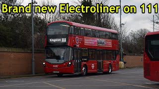 BRAND NEW Bus Journey on the 111  3001 LV72 BYT  Wright Streetdeck Electroliner EV [upl. by Asehr]