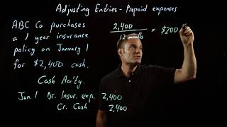 Accounting Fundamentals  Adjusting Entries  Part 1 of 4 Prepaid Expenses [upl. by Scheers450]