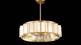 Savoy House Gideon 4Light LED Fan DLier in Warm Brass [upl. by Ennagrom]