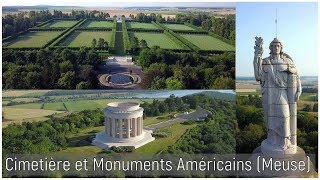 Grande Guerre – Cimetière Américain de MeuseArgonne Monuments de Montfaucon et Montsec JMCdrone [upl. by Siddon442]