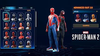 SpiderMan 2 PS5 All 78 Suits amp Styles Showcase  4K 60ᶠᵖˢ ✔ [upl. by Elttil]