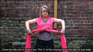 Stretchy Wrap two way  how to put the wrap on Captioned video [upl. by Quintilla]