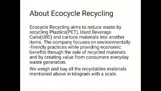 Earnings from plastic bottles business [upl. by Bouldon]