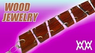 Wood bracelet and earrings Make your own fashion accessories [upl. by Adnarrim217]