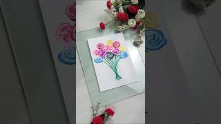 Rose flower painting  Rose art art drawing painting creative shorts [upl. by Rexana]