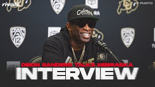 Nebraska Football Deion Sanders previews Nebraska rivalry game [upl. by Serafine728]