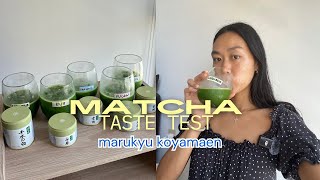 MATCHA TASTE TEST EP 7  marukyu koyamaen matcha review [upl. by Eenar]