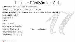 Lineer Dönüşümler  Giriş 3 Lineer Cebir 92 [upl. by Eanar889]