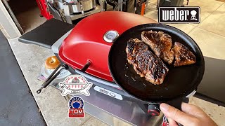 Wber Q2800N Portable Gas Grill  Cast Iron Seared Chuck Eye Steak weber [upl. by Saddler]