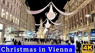 Vienna Christmas 2023 🇦🇹 4k Wonderful Christmas Lights in Vienna  Walking Tour 2023 [upl. by Nagem275]