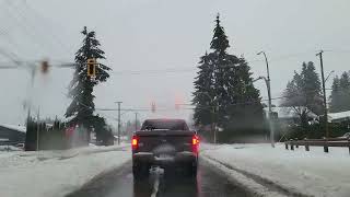 Driving to Costco in the snow in Abbotsford BC 🇨🇦 [upl. by Ainet]