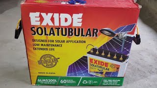 Exide 200Ah solar battery c10 unboxing  loom solar 180 w panelutl gamma plus 1kVA [upl. by Voletta]