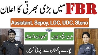 FBR Latest Jobs 2023 Federal Board of Revenue Jobs For Males amp Females FBR Jobs [upl. by Eserahs]