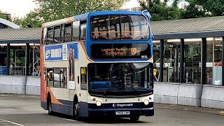 Stagecoach Worksop Alx400 18435 YN06 LMN leaving dinnington bus station on a 19 to Worksop [upl. by Oderfigis]