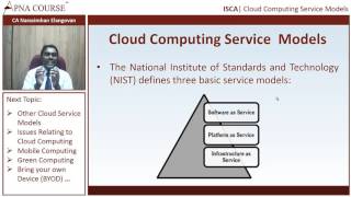 Cloud Computing Service Models Chapter 8 of ISCA  CA Final Syllabus [upl. by Merrielle309]