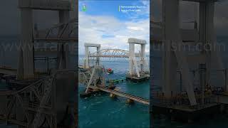 New Pamban Bridge Vertical Uplift open  Pamban bridge newpambanbridge rameshwaram [upl. by Nohs]