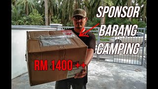 Dapat SEKOTAK SPONSOR Barang CAMPING  Unboxing barang harga RM1400 Camping Malaysia [upl. by Zelde]