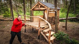 Stelzenhaus Geländer und Verkleidung  Outdoor Spielplatz selber bauen [upl. by Gregoire663]