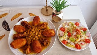 مرق الدجاج بالبطاطا المحشية او المعمرة poulet avec une délicieuse👌🥔🍗 pomme de terre farcies [upl. by Eiclud]