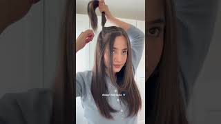 blue ribbon🦋 ribbonhairstyle ribbontutorial cutehairstyle dailyhairstyles hairtutorial [upl. by Immak674]