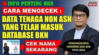 🔴INFO PENTING BKN CARA CEK DATA NON ASN YANG TELAH MASUK DATABASE BKN  CEK SEKARANG [upl. by Froehlich]