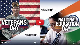 Veterans Day USA National Education Day India datethatmatters importantdays [upl. by Sylvan]