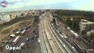 Aerial view of Nagole amp Uppal Metro Rail Stations [upl. by Accebor]