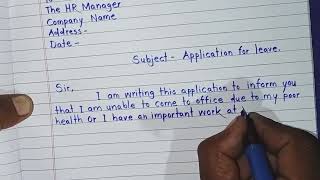 Application For Leave In Office  Leave Application For OfficeCompany [upl. by Abercromby]