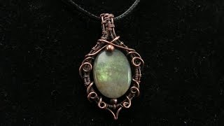 Wire Wrapped Elven Gemstone Bead Pendant Tutorial [upl. by Corrine]