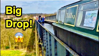 😱Pontcysyllte Aqueduct Narrowboat Trip POV😱 DONT look DOWN [upl. by Angelia]