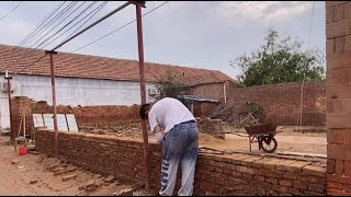 Reconstruction of old house in rural amp Build a new red wall and grape trellis [upl. by Larine710]