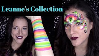 Leannes Global Face Paint Collection  Swatches and FULL Face Layered Design [upl. by Hteboj]