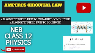 APPLICATION OF AMPERE CIRCUITAL LAW 9MAGNETISM CLASS 12 NEB [upl. by Latouche564]