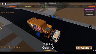 Roblox City of Phoenix 330164 American flag peterbilt 320 scorpion side loader on recycling [upl. by Ahsiet]