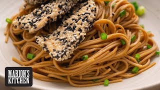 Sesame Chicken Soba Noodles  Marions Kitchen [upl. by Bremble]