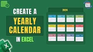 How to Create a Yearly Calendar in Excel [upl. by Kev384]