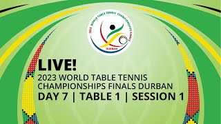 LIVE  T1  Day 7  World Table Tennis Championships Finals Durban 2023  Session 1 [upl. by Crellen]