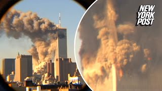 Unseen 911 video found in a closet shows moment when World Trade Center collapsed [upl. by Cassidy283]