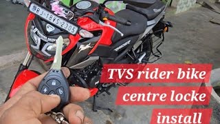 2025 model TVS rider installation bike center lock system [upl. by Llenyt473]