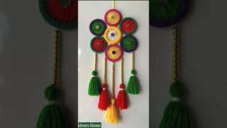 wall hanging craft ideas for woolen walldecor wallhanging shorts [upl. by Adnovad]