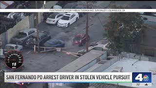 San Fernando police arrest driver in stolen vehicle pursuit [upl. by Aoniak]